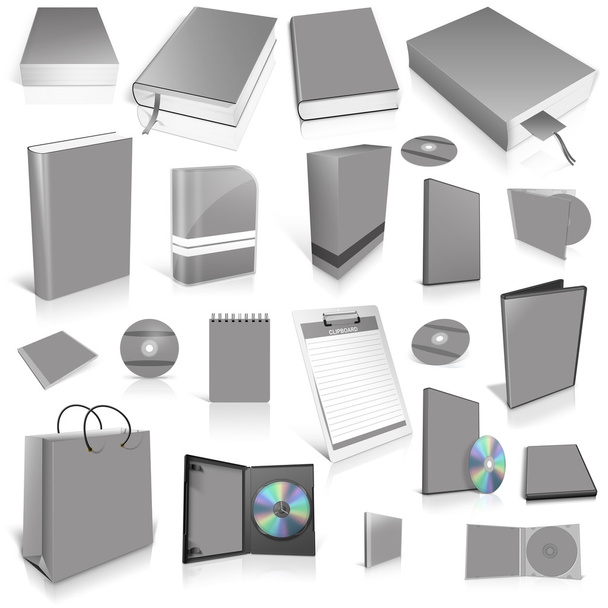 Grey 3d blank cover collection - Photo, Image