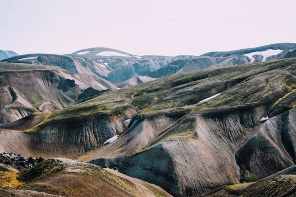 Icelandic landscape. Beautiful mountains and volcanic area with - 写真・画像