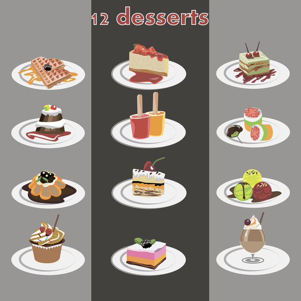 desserts  tasty baked - Vektori, kuva