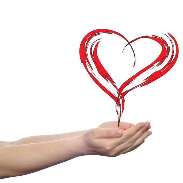 geschilderde hartsymbool - Foto, afbeelding