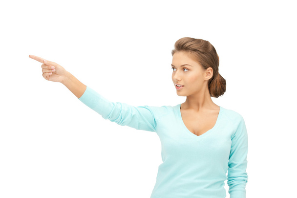 Businesswoman pointing her finger - Fotó, kép
