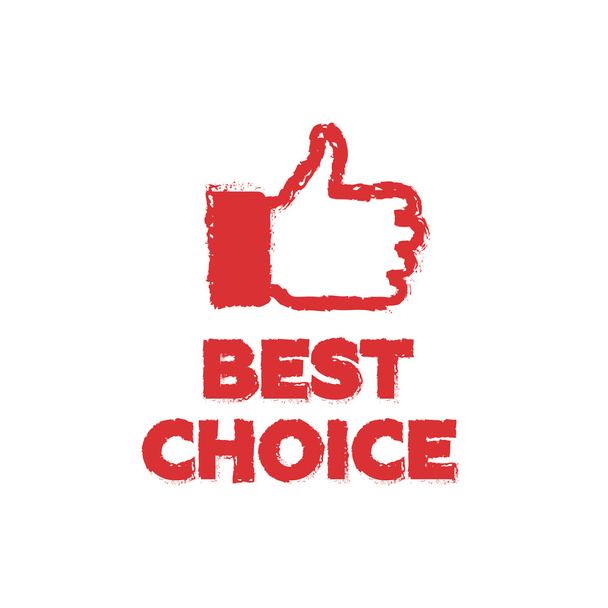 Ícone de etiqueta vermelha de melhor escolha isolado no fundo branco
 - Vetor, Imagem