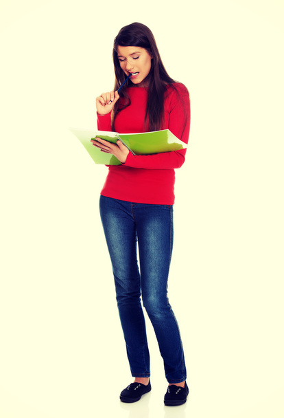 Young student woman with her note. - Foto, imagen