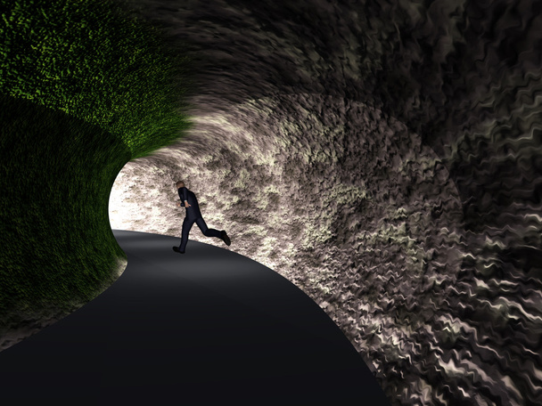 człowiek, tunel drogowy ciemny  - Zdjęcie, obraz