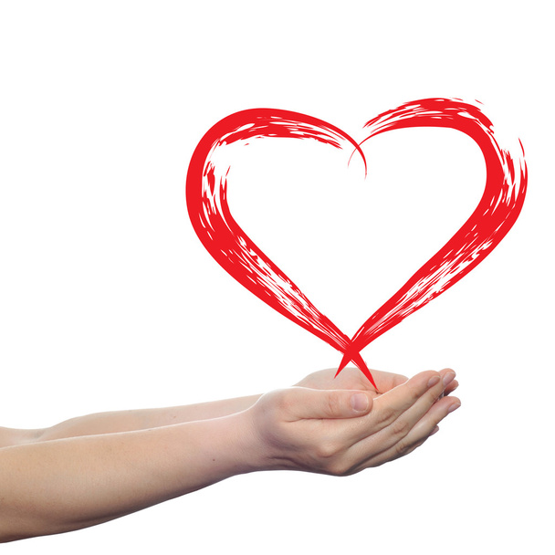 geschilderde hartsymbool - Foto, afbeelding