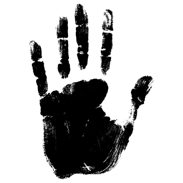  zwarte verf menselijke hand  - Foto, afbeelding