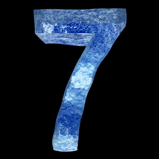 Blaue Zahl sieben - Foto, Bild