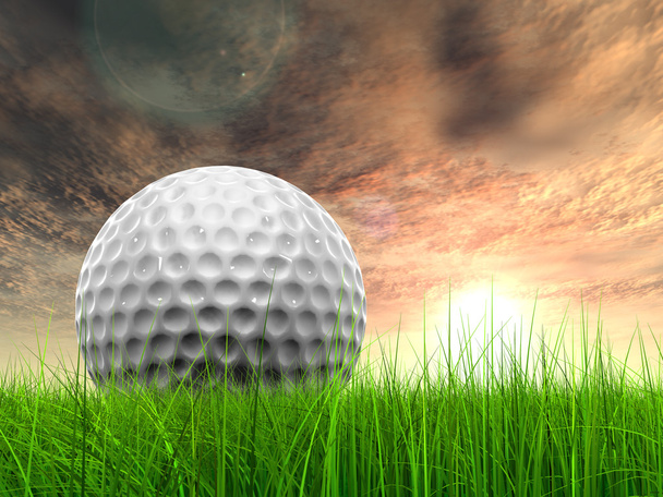  balle de golf à l'horizon
 - Photo, image