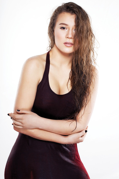 beautiful woman with wet hair   - 写真・画像