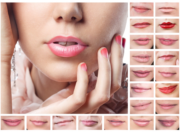 Collage of beautiful sexy lips - Photo, Image