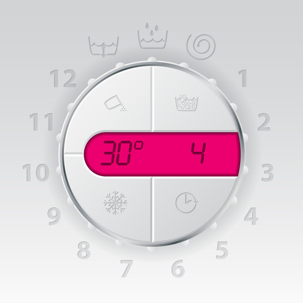 Wash machine control panel with pink lcd  - Vector, Image