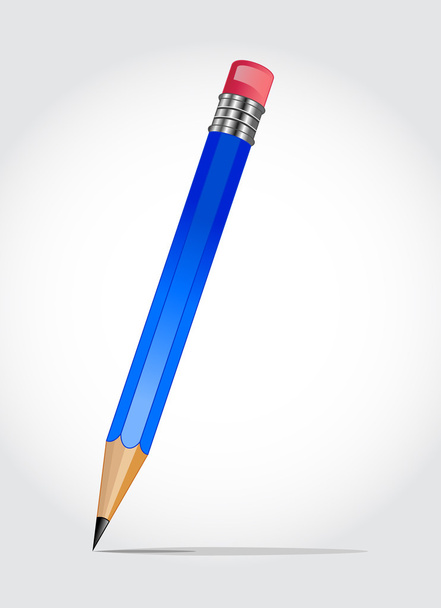 Scharfer Bleistift aus Holz isoliert auf weißem Hintergrund - Vektor, Bild