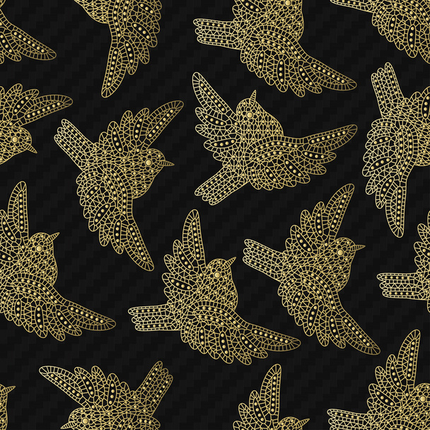 Naadloze patroon met creatieve mussen. Vectorillustratie. - Vector, afbeelding