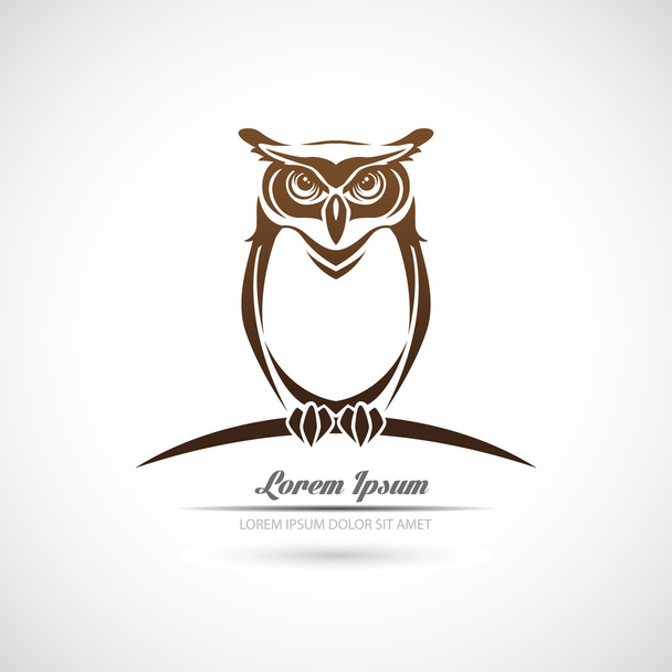 Icon owl on a white background. - Vektor, obrázek