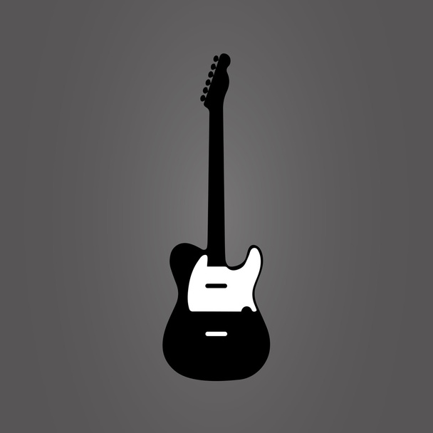 Minimalism style of flat electroguitar on a grey background - Vector, Image