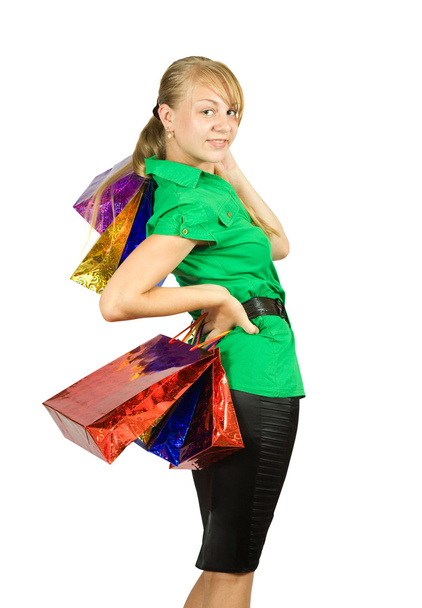 Girl with shopping bags - Valokuva, kuva