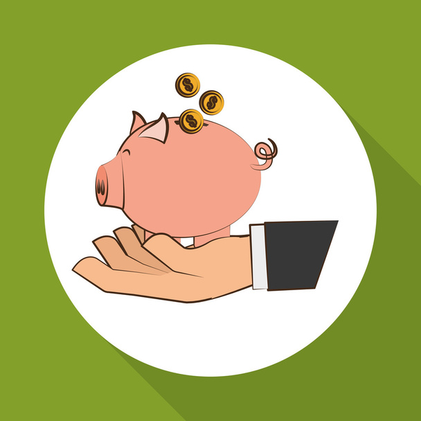 Money piggy design, vector illustration, vector illustration - Vector, Image