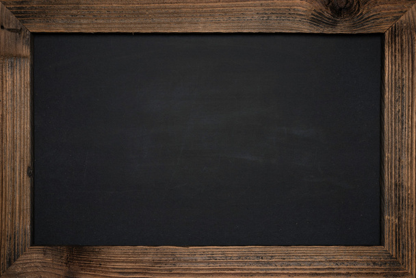 Blackboard panel empty with wooden frame - Photo, Image