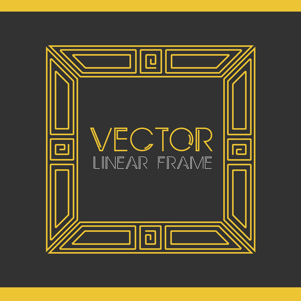 Vector geometric linear style frame - art deco text decoration.  Monogram - Διάνυσμα, εικόνα