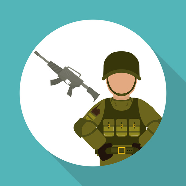Militaire pictogram ontwerp, vectorillustratie - Vector, afbeelding