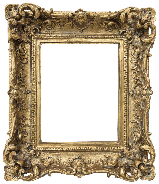 marco dorado antiguo aislado sobre fondo blanco - Foto, imagen