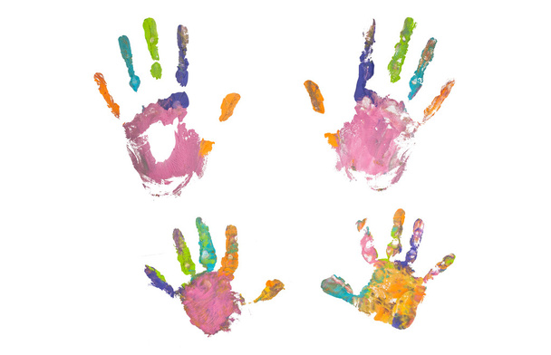 Photo of colored hand prints - Photo, Image