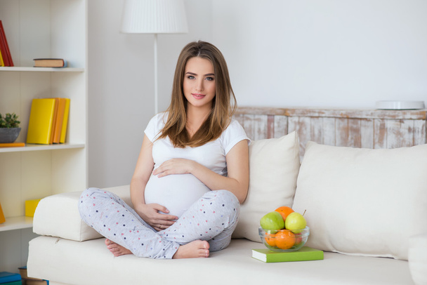 pregnancy, girl, fruit - Фото, зображення