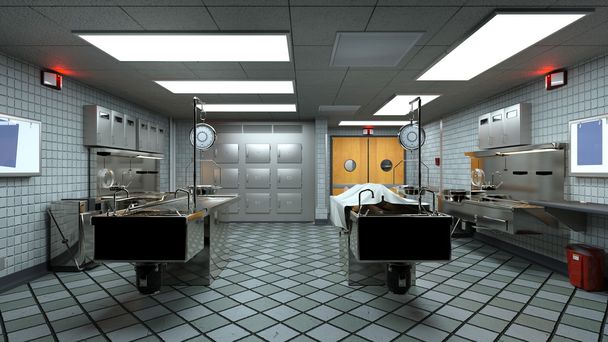 3D CG rendering of morgue - Photo, Image
