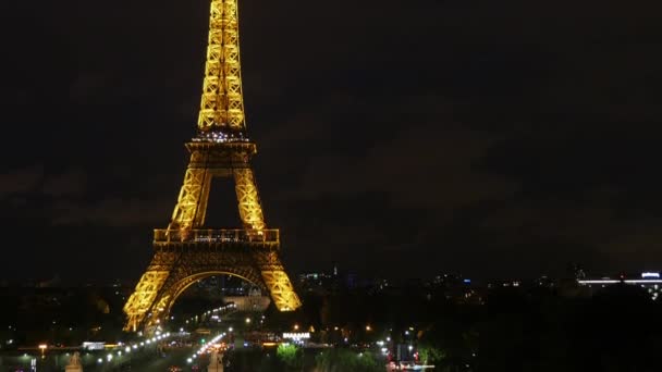 Timelapse van de Eiffeltoren nachtleven - Video