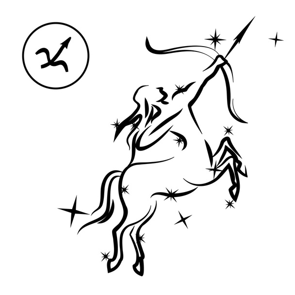 Signo del zodíaco de Sagitario - Vector, Imagen