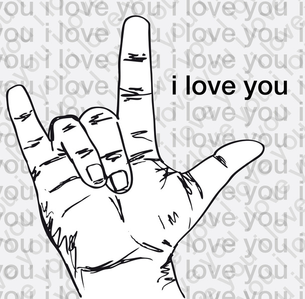 I love you hand symbolic gestures. Vector illustration - Vecteur, image