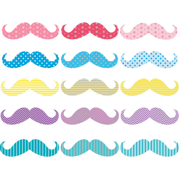Colorful Mustaches Pattern Collections - Διάνυσμα, εικόνα