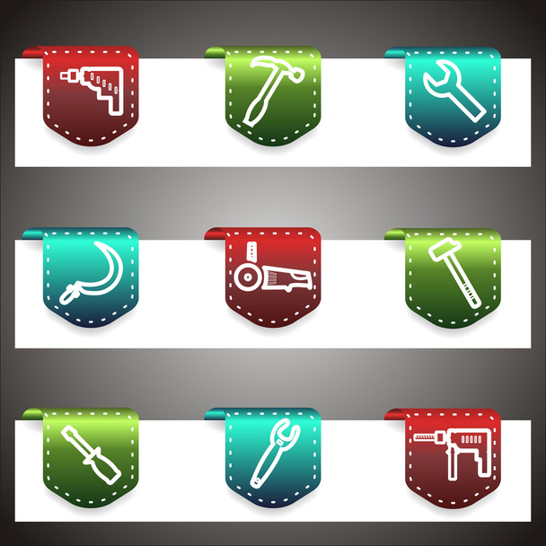 Color vector icons set. Vector navigation template - Vector, Image