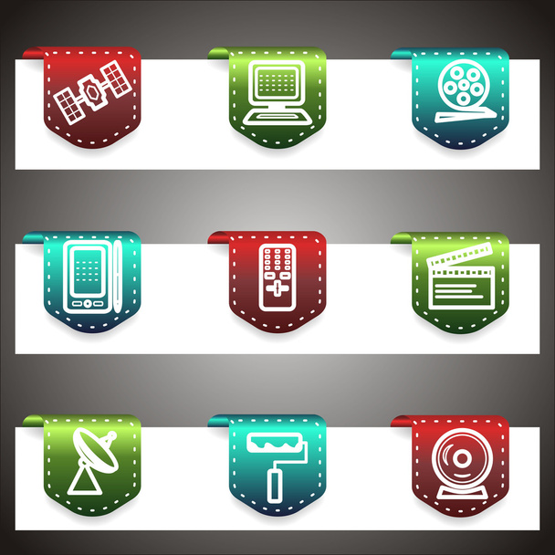 Color vector icons set. Vector navigation template - Διάνυσμα, εικόνα