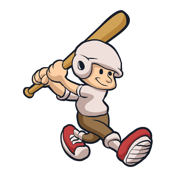 baseball mascot.Young Boy brocca per baseball e softball
 - Vettoriali, immagini