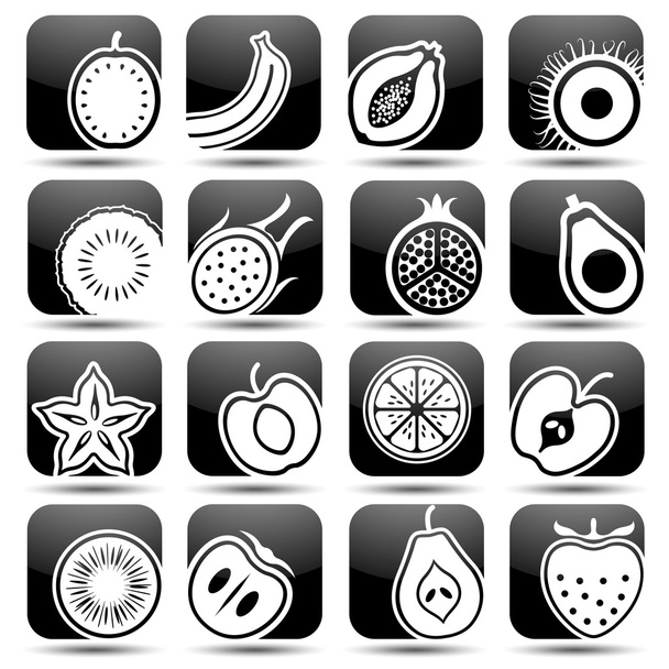 Fruits icons vector - Vector, imagen