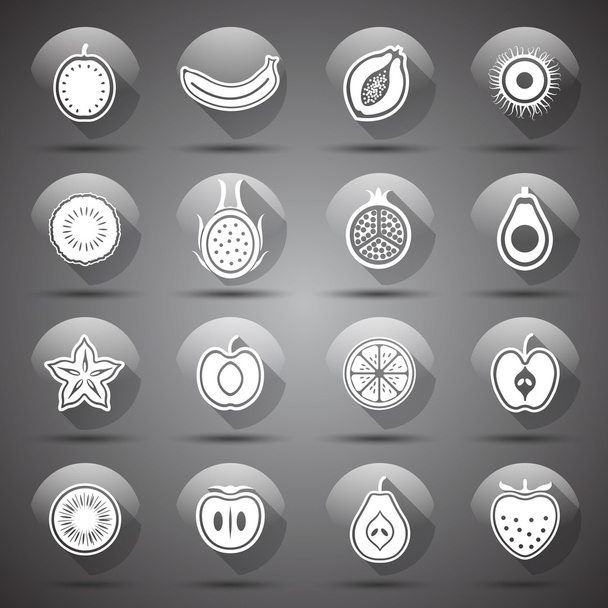 Fruits icons vector - Vetor, Imagem