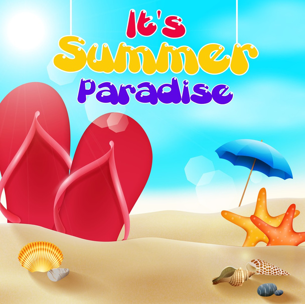 Vacaciones paraíso de verano
 - Vector, imagen