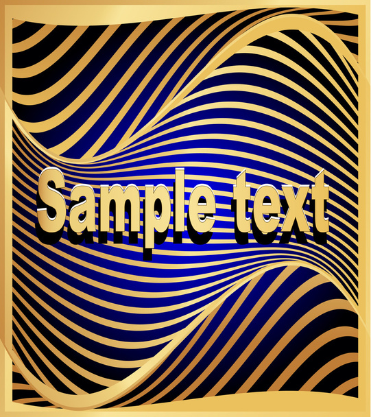 Gold(en) abstract background to technologies with wave on blue - Вектор, зображення