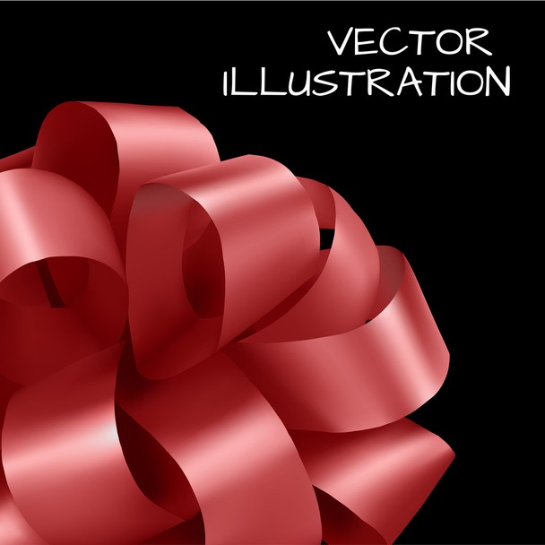Red realistic gift wrapping silk/satin bow tie. - Vector, imagen