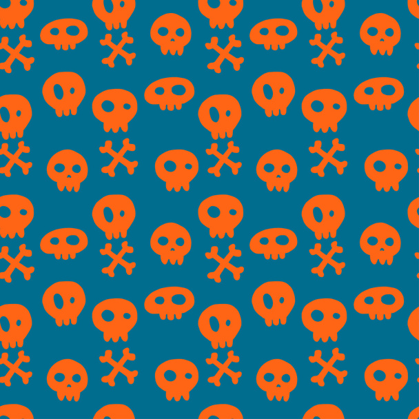 Patrón sin costuras de Halloween con cráneos
 - Vector, imagen