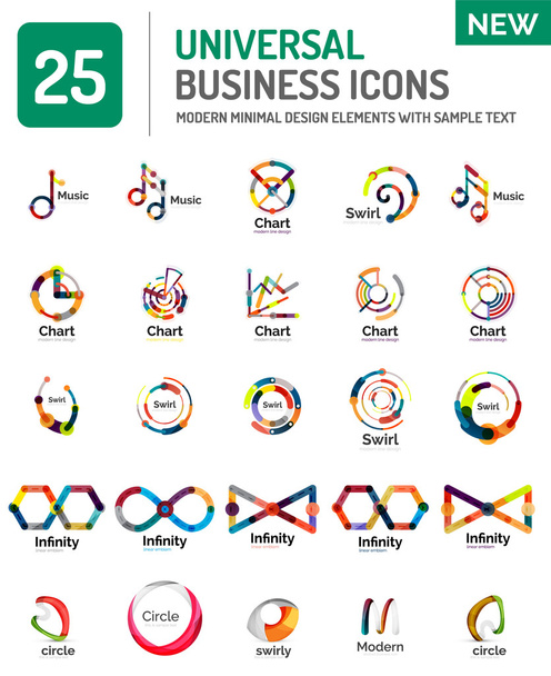 Collezione logo, set di icone geometriche astratte per il business
 - Vettoriali, immagini