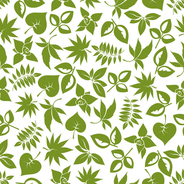 Green leaves retro seamless pattern - Vector, Image