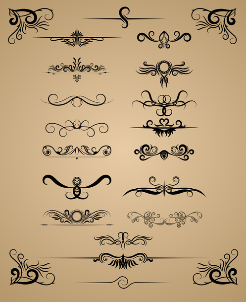 calligraphic design elements - Vector, Image