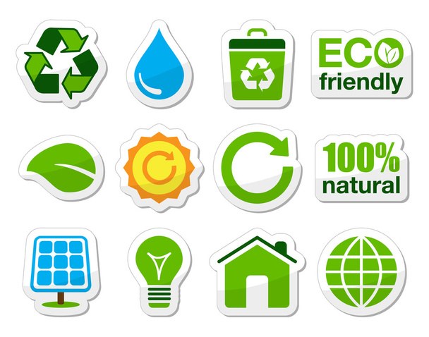 Green / eco icons - Wektor, obraz