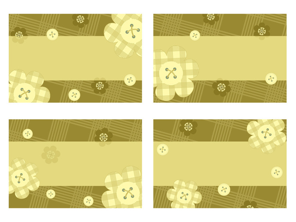 Collection of horizontal cards with flowers - Vector, afbeelding