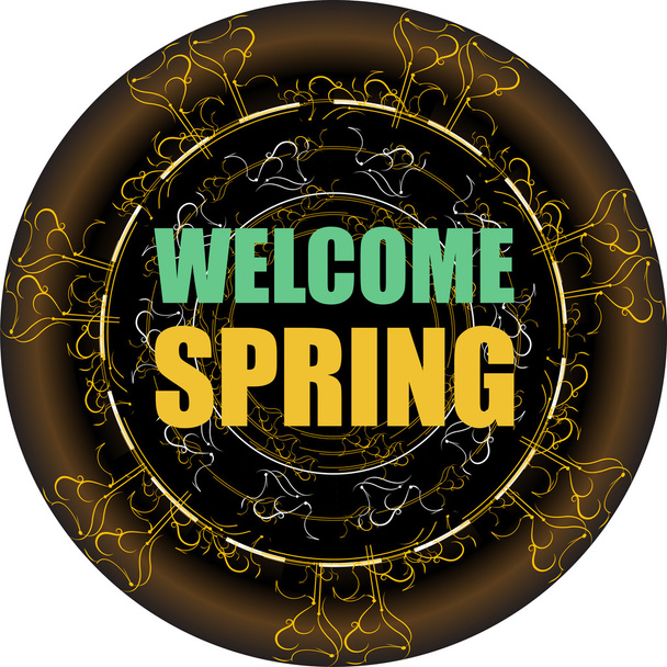 Welcome Spring Holiday Card. Welcome Spring Vector. Love background. Spring Holiday Graphic. Welcome Spring Art. Spring Holiday Drawing - Vector, Image