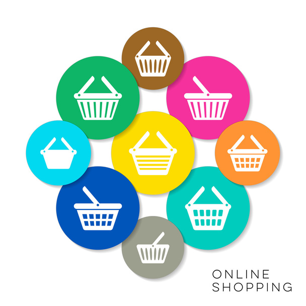 Vector online shopping icons - Wektor, obraz