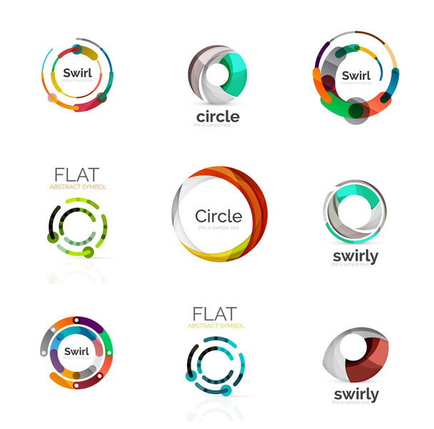 Σύνολο διάφορα λογότυπα κύκλο - Διάνυσμα, εικόνα