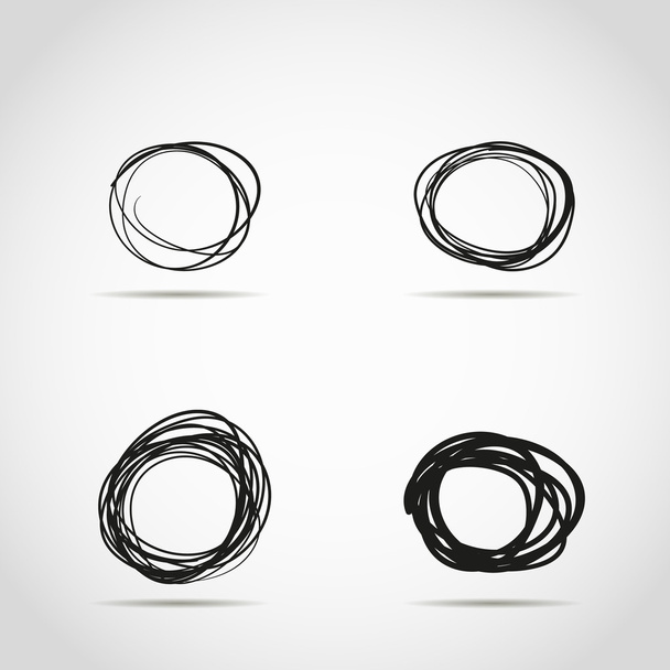 Set of Hand drawn circles - Vector, Image